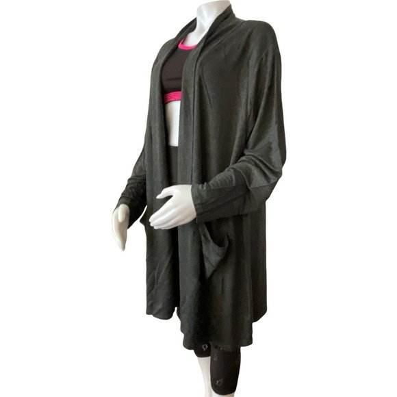 🌹Women’s Dusters Plus Size 2X BY Design Light Duster Cardigan With Pockets Grey - Picture 2 of 12